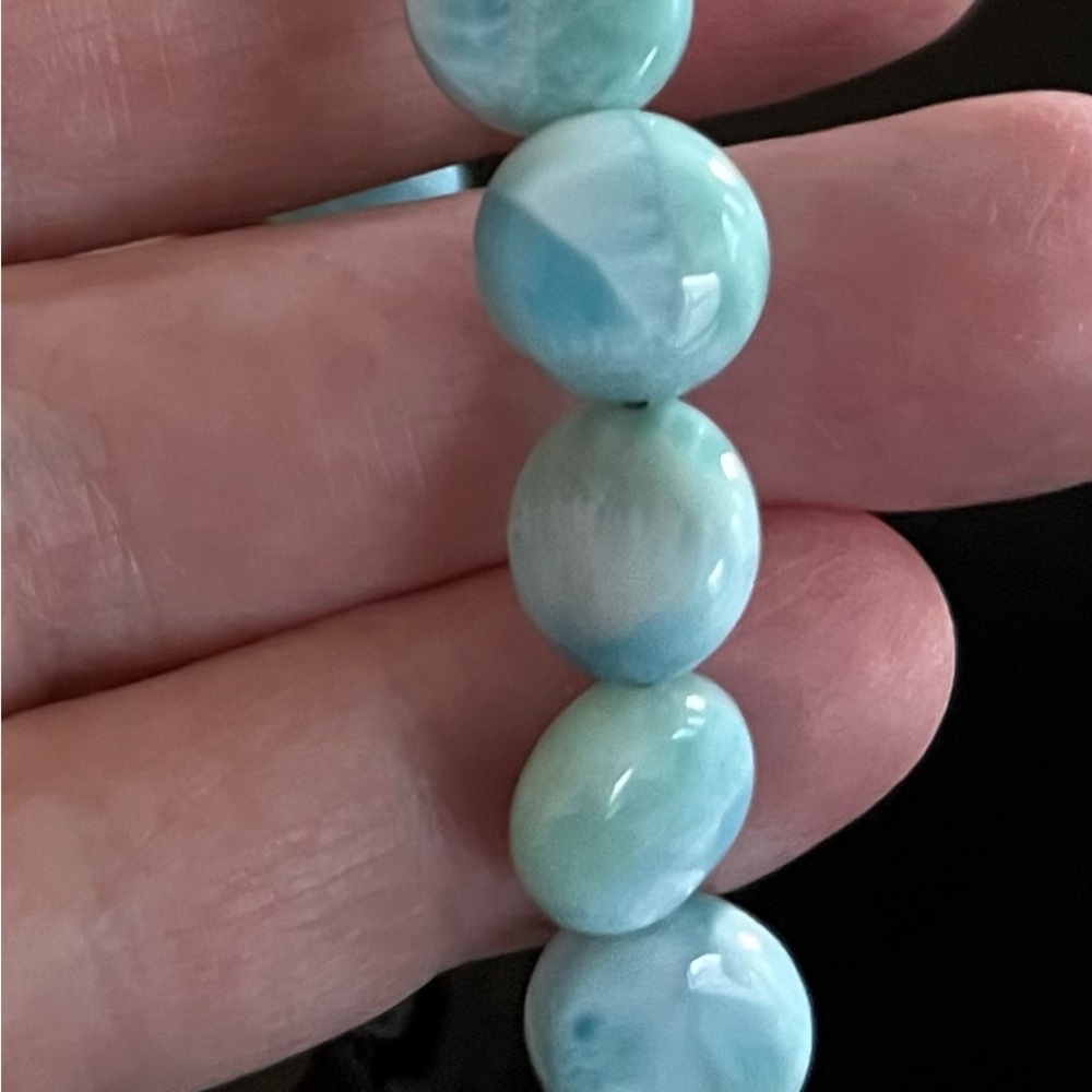 Marahlago Larimar Adjustable Beaded Bracelet! - Picture 5 of 7